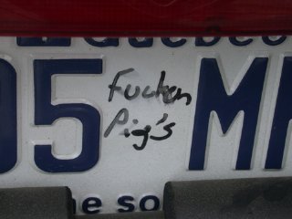 Licence plate graffiti